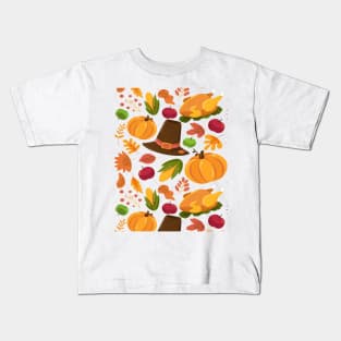 thanksgiving turkey pattern Kids T-Shirt